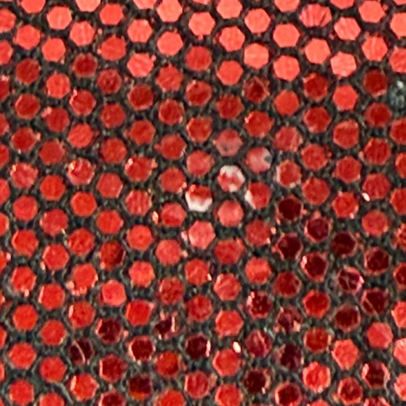 Express Ruby Red Beaded Snap Close Evening Bag with Chain Strap - Picture 8 of 8